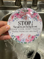 Floral No Touching Baby Car Seat and Stroller Tag