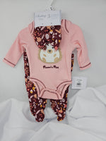 Girls 3 Piece Set-Pink Floral Hedgehog