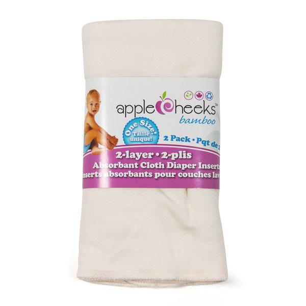 Apple Cheeks Bamboo Absorbent Inserts 2pk 2 Ply OS