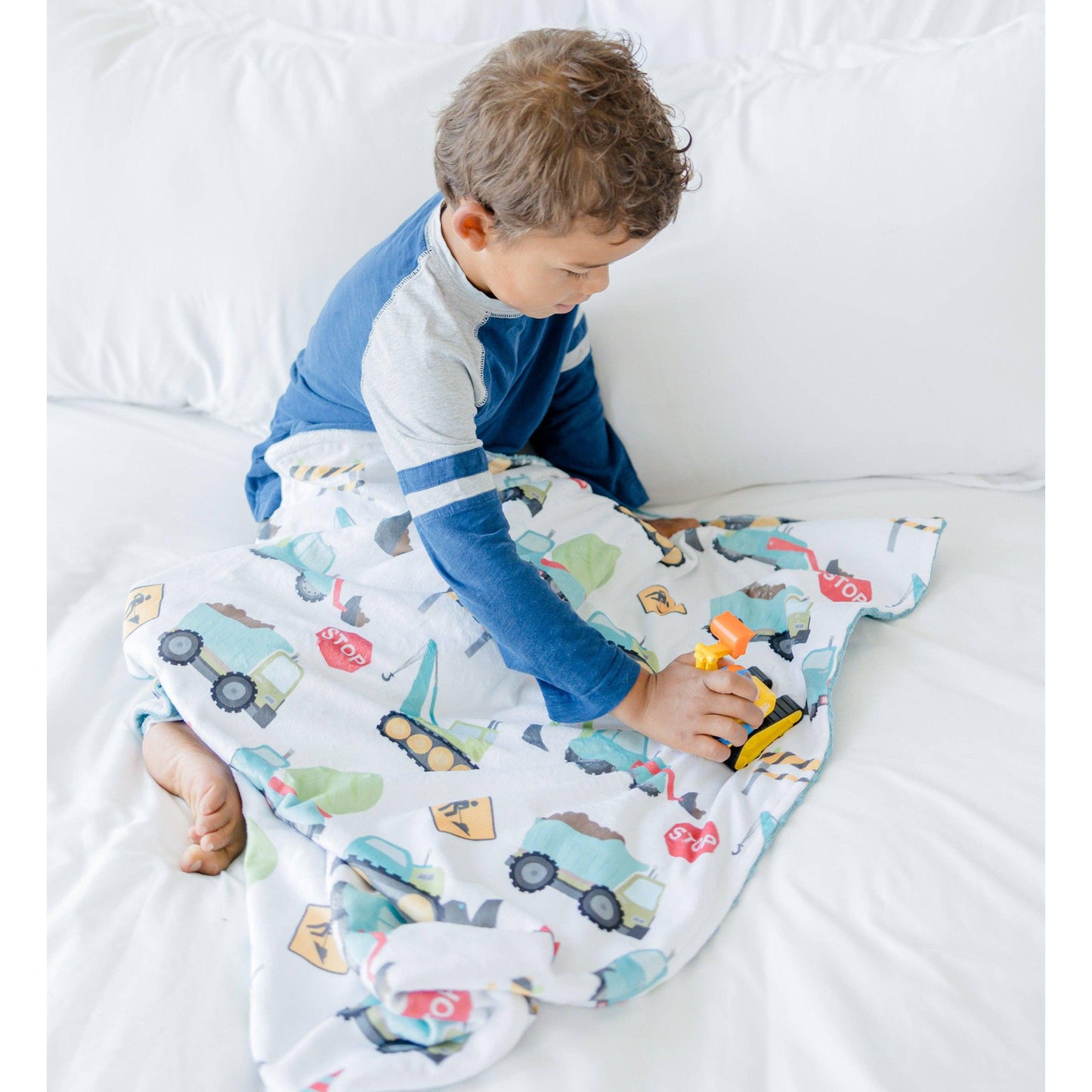 Baby & Toddler Minky Blanket - Construction Trucks