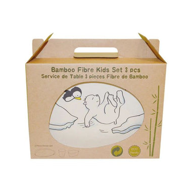 Bamboo Fibre Kids 3 Piece Dinnerware Set Polar Bear