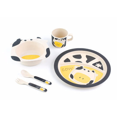 Bamboo Fibre Kids 5 Piece Dinnerware Cow