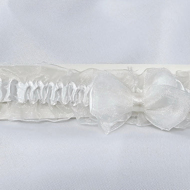 Beautiful White Satin Headband With Bow