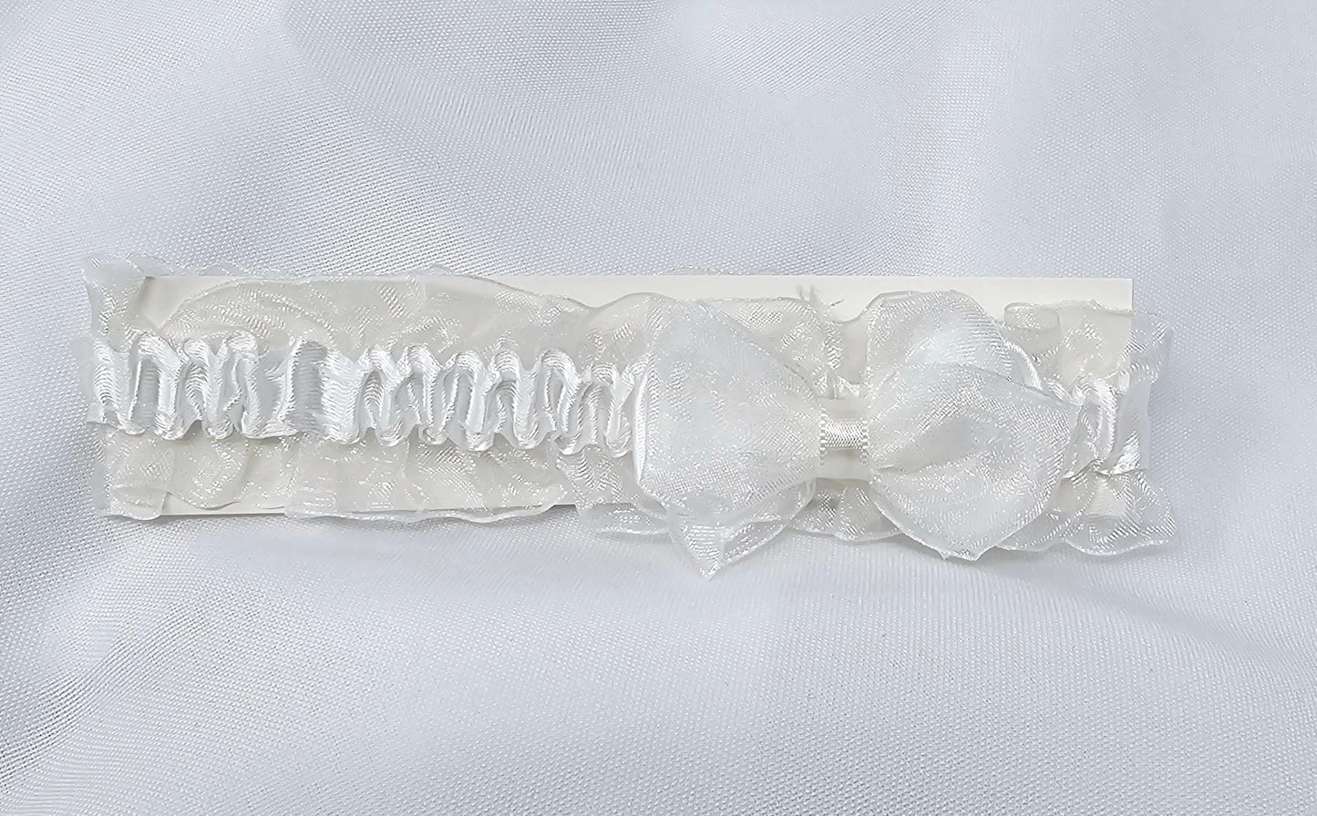 Beautiful White Satin Headband With Bow