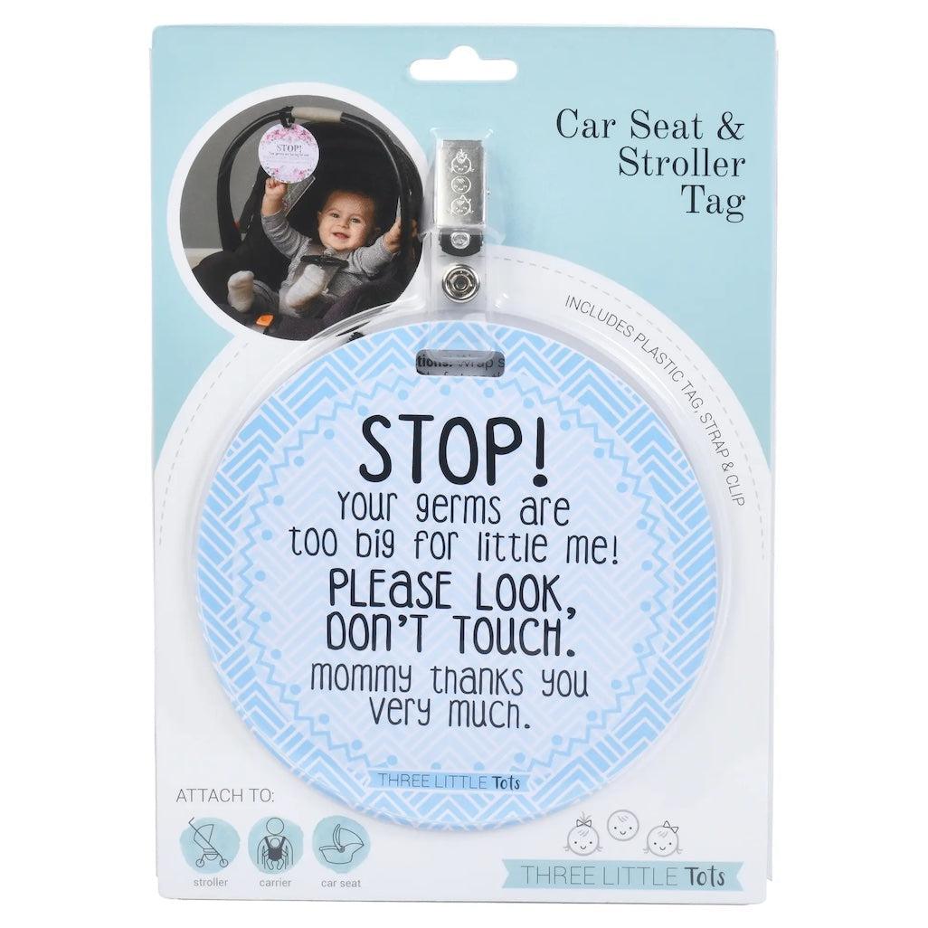 Blue Germ No Touching Stroller Tag