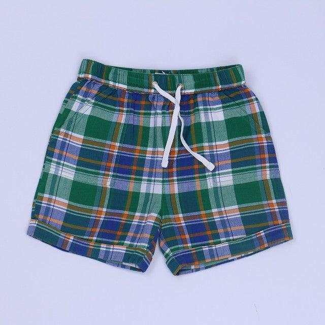 Boys Blue Plaid Cuffed Shorts