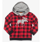 Buffalo Plaid Moose Hoodie