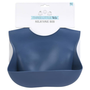 Dusty Blue Silicone Bib with Crumb Catcher