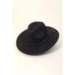 Faux Leather Double Strap Cowboy Hat