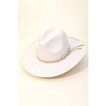 Faux Leather Double Strap Cowboy Hat