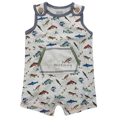 Fish Print Bamboo Romper SZ 3-6M