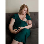 Forest Ribbed Maternity Mommy Labor and Delivery/ Nursing Gown