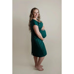 Forest Ribbed Maternity Mommy Labor and Delivery/ Nursing Gown