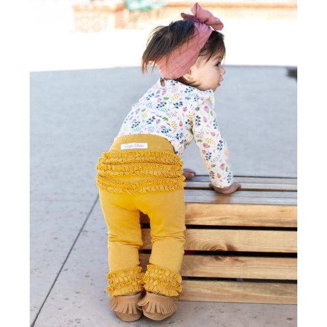 Golden Yellow Ruffle Leggings