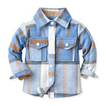 Kids Blue Plaid Soft Fall Shirt: Comfortable Style for Autumn Adventures