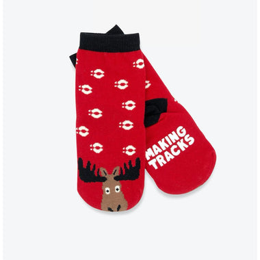 Kids Moose Tracks Red Kids Socks