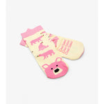 Kids Pink Bear Socks