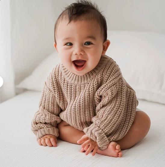 Mali Wear - Baby Sweater Chunky Braided knit Cotton oversize style