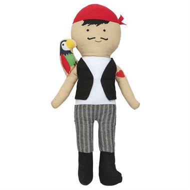 Mud Pie Parrot Moustache Pirate Doll