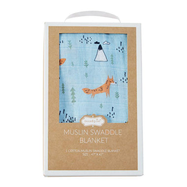 Muslin Fox Swaddle Blanket