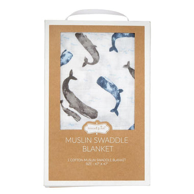 Muslin Whale Swaddle Blanket