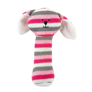 Pink Bunny Knit Rattle