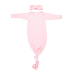 Three Little Tots - Heavenly Pink Knotted Gown + Bow