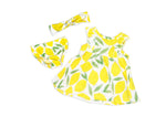 Girls 2 Piece Knit Dress & Headband Set: Lemon: 3M