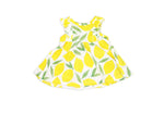 Girls 2 Piece Knit Dress & Headband Set: Lemon: 3M