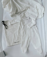 Newborn Going Home Ribbed Set - White: Newborn